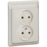 Розетка Legrand 2-местная СП kaptika 16a белая
