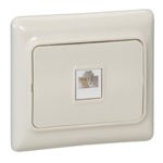 Розетка Legrand телефонная 1-местная СП kaptika rj11 слоновая кость